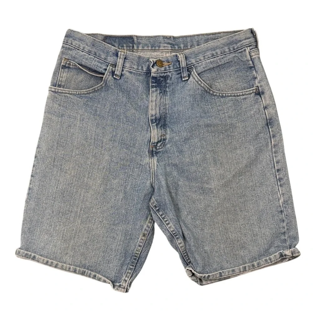 Wrangler Denim Shorts Mens Light Wash 34 Blue Cotton Casual Workwear Jorts